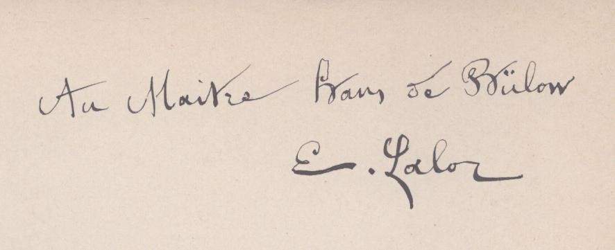 LALO & VON BÜLOW - Lalo, Édouard - Namouna. Suite d'Orchestre,